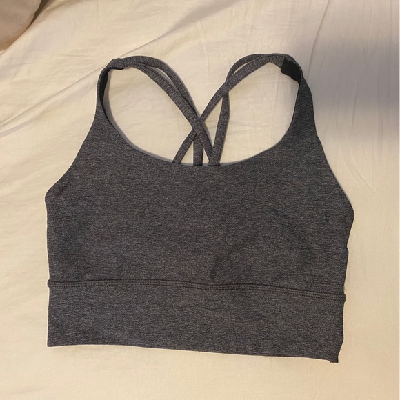 Lululemon Energy Longline Bra Medium Support, B-D cups in Heathered Black - Picture 4 of 5